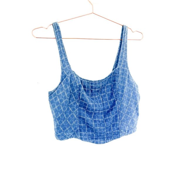NWT anthropologie / pilcro cotton corset tank blue M - Picture 8 of 9